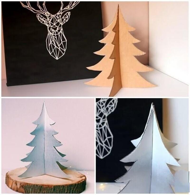  Làm cây thông Noel bằng giấy cứng