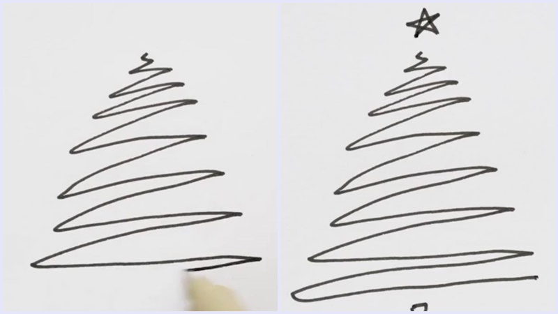 Vẽ cây thông Noel bằng đường zigzag