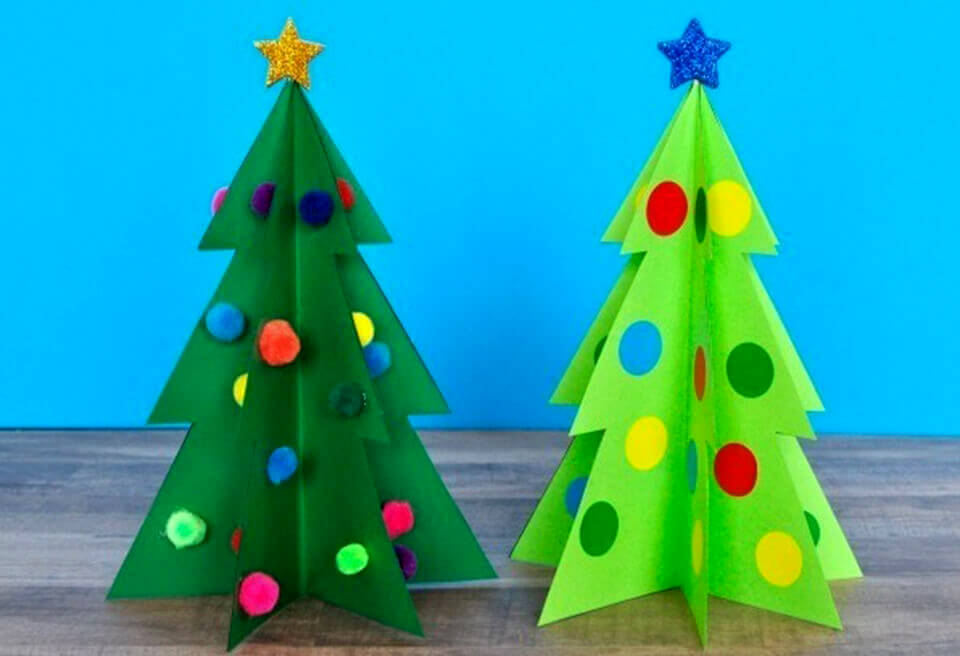 Hình ảnh cây thông Noel theo phong cách Origami
