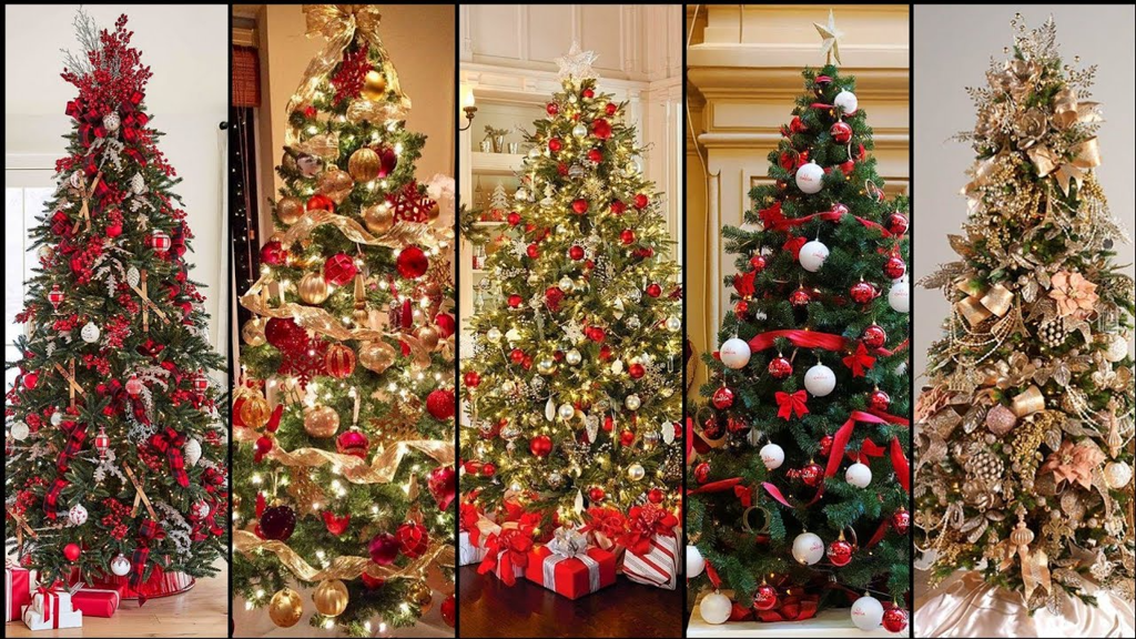 Hình ảnh cây thông Noel đơn sắc hay đa sắc