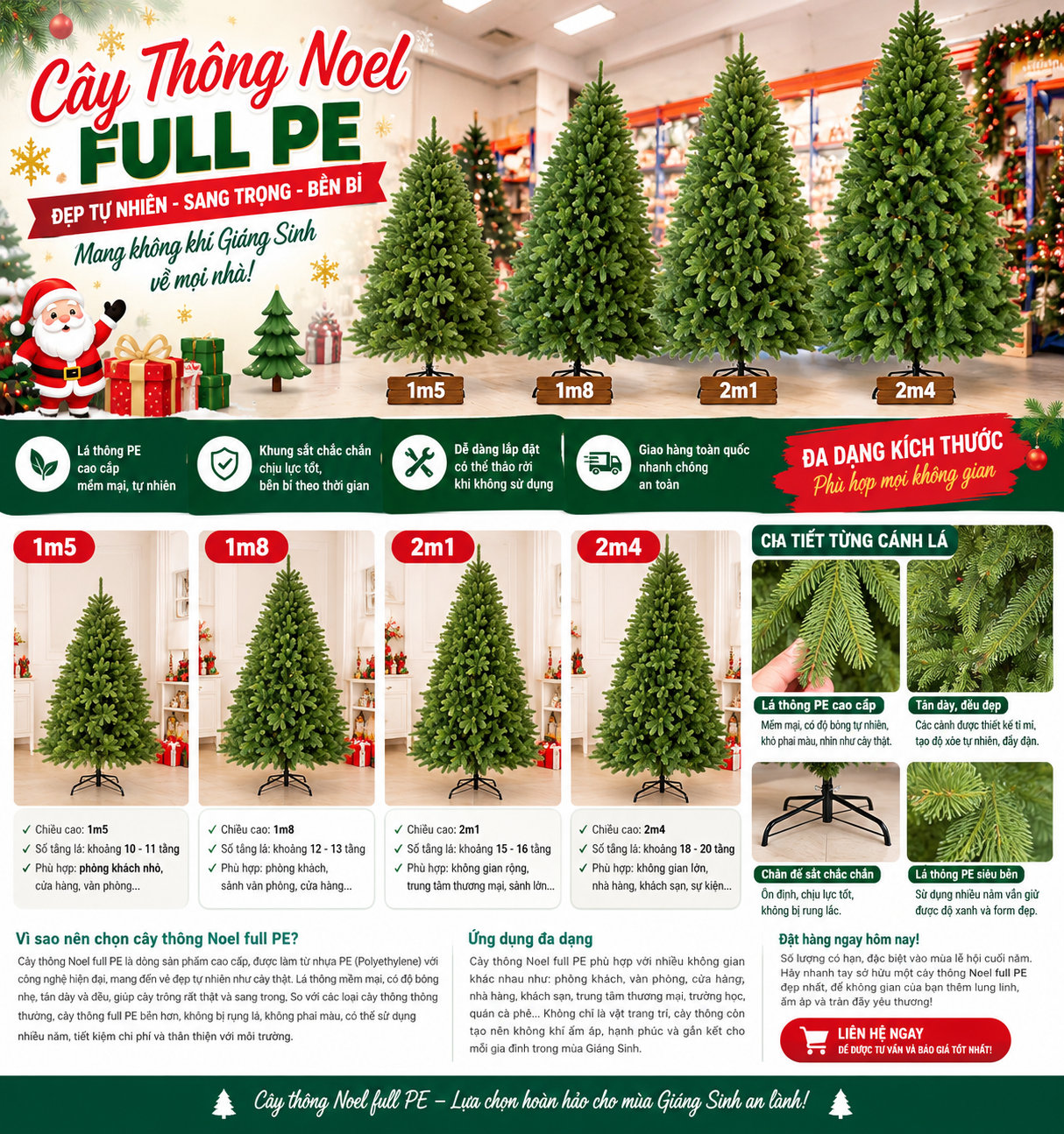 Cây thông noel full Pe 7 cây thông noel full pe